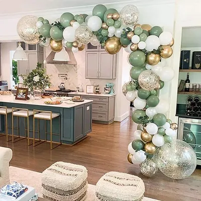 Produktbild von Luftballons Girlande Grün Geburtstag,119 Stück Olive Grün Gold Ballons,Sage Green Ballons Set für Baby Shower, Babyparty, Brautparty, Geburtstag Deko