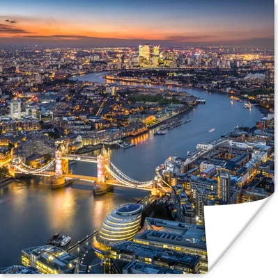 Produktbild von MuchoWow® Poster Sonnenaufgang - London - Skyline 50x50 cm - Wohnzimmerdekoration