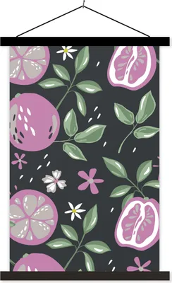 Produktbild von MuchoWow® Textilposter Sommer - Obst - Blumen 120x180 cm mit schwarzem Rahmen - Fotos