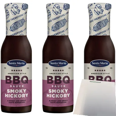 Produktbild von Santa Maria Smokey Hickory Sauce 3er Pack (3x291ml Flasche) + usy Block