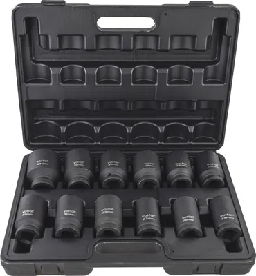 Produktbild von Kraftnuss Schlagschrauber Nüsse 3/4" 24 - 41 mm Satz 12 tlg Steckschlüssel Cr-Mo
