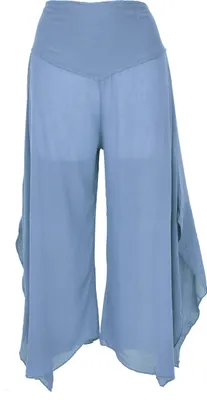 Produktbild von Palazzohose, Weite Boho Sommerhose, Weiter Hosenrock - Blau, Damen, Viskose, Größe: S