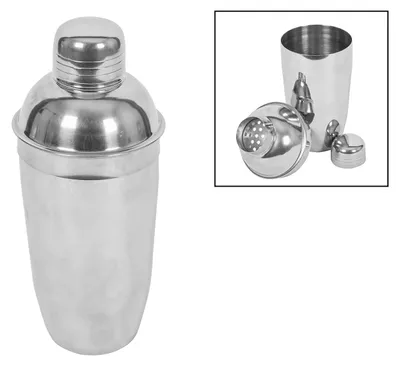 Produktbild von COCKTAIL SHAKER 3-teilig 500ml aus Edelstahl Cocktailmixer Cocktailshaker Mischbecher Barmixer Barkeeper Bar Getränke Mixer Keeper 02