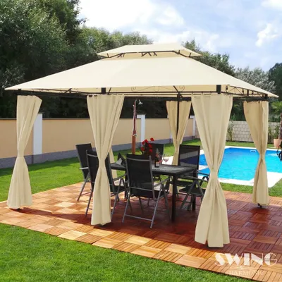 Produktbild von LED - Pavillon 3x4m Minzo Garten Pavillion Solar Pavilion Gartenzelt Designer Pavilon