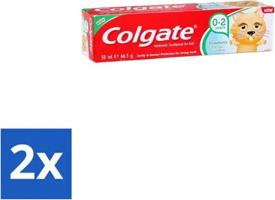 Produktbild von Colgate – Erdbeergeschmack – Kinderzahnpasta – Für Kinder von 0 bis 2 Jahren – 50 ml - Vorteilspack - 2 Stücke