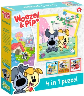 Immagine prodotto di Bambolino Toys Puzzle Woezel & Pip 4 in 1 Giocattolo educativo Puzzle per bambini Cartone