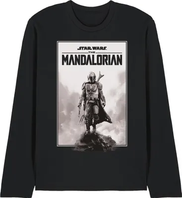 Produktbild von Star Wars: The Mandalorian - T-Shirt für Herren/Damen Uni, Langärmlig TV30217 (XL) (Schwarz)