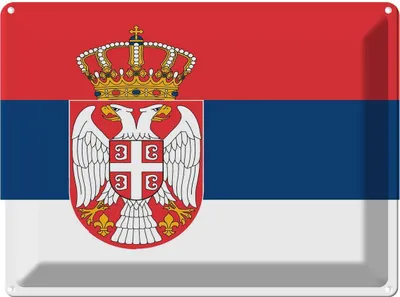 Produktbild von vianmo Blechschild 30x40 cm Serbiens Serbia Flagge Fahne Wappen