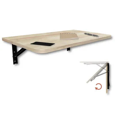 Produktbild von Wandklapptisch Schreibtisch Tischplatte 70x40 cm in Eiche Klapptisch Esstisch Küchentisch für die Wand Bartisch Stehtisch Wandtisch Tisch klappbar