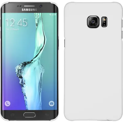 Produktbild von PhoneNatic Case kompatibel mit Samsung Galaxy S6 Edge Plus - Hülle weiß gummiert Hard-case Cover
