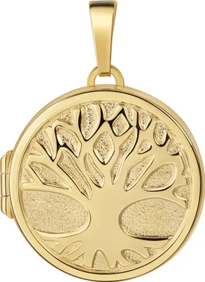 Produktbild von Medaillon Anhänger Gold 333 BAUM DES LEBENS Anhänger rund  Bilderamulett