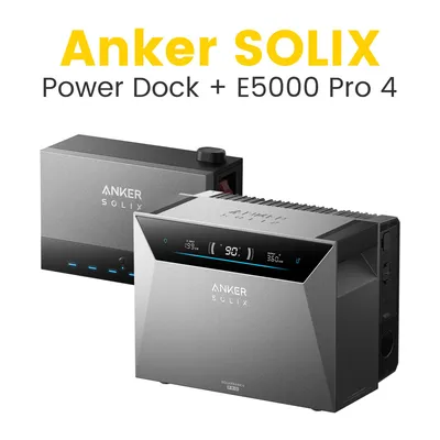 Produktbild von Anker SOLIX Solarbank Power Dock mit Anker SOLIX Solarbank 4 E5000 Pro