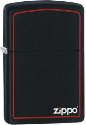 Immagine prodotto di Accendino Zippo a benzina nero opaco, bordo rosso 60001437, non riempito