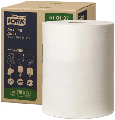 Produktbild von Tork 510137, Zellulose, Polyester, Polypropylen (PP), Weiß, 320 mm, 250 mm, 127 m, 2,23 kg
