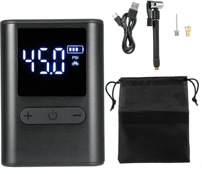 Produktbild von Fahrradpumpe, elektrische Fahrradpumpe, tragbarer Reifenfueller, Luftpumpe fuer Fahrraeder, 100 PSI Hochdruckanzeige, 1000 mAh, Mini-Fahrradpumpe fuer Fahrraeder, Autos, Motorraeder, Baelle, Schwimmrunden