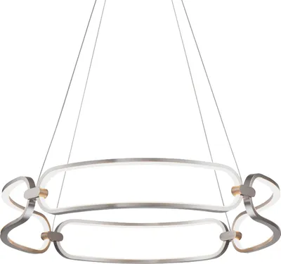 Immagine prodotto di Lampada a sospensione LED TRIVIUM 50W, 3000K, nichel cromo satinato/bianco, Ø: 60, H: 120 cm