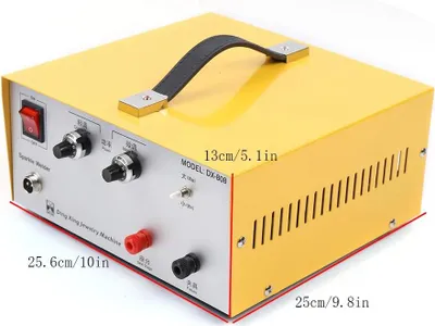Produktbild von Punktschweißgerät Schmuck 390 W - 80 A Puls - Mit Schweißpistole - Zum Löten von Gold, Silber, Platin, Kupfer - Gelb