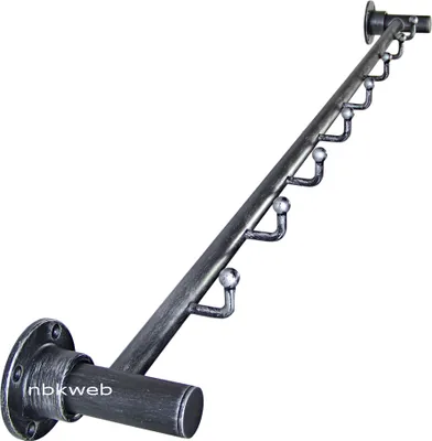 Produktbild von Wandgarderobe WG 13176 Messing Schwarz patiniert mit 8 Mantelhaken