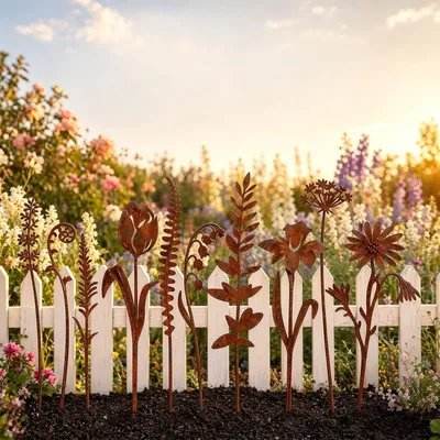 Productafbeelding van Set van 10 Verroeste Tuinstekkers voor Bloemen