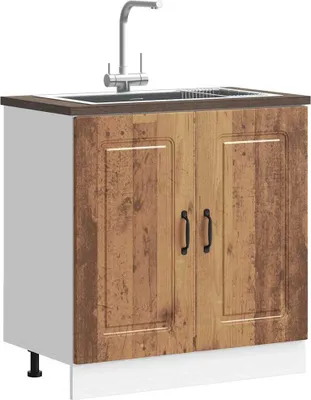 Produktbild von "im Angebot" Spülenunterschrank Kalmar Altholz-Optik 80x46x81,5 cm - Küchenschränke CC23921