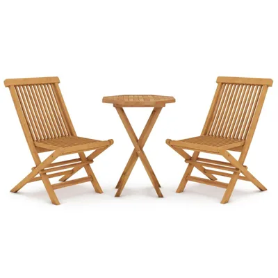 Produktbild von vidaXL 3-tlg. Garten-Essgruppe Massivholz Teak