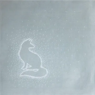 Produktbild von RTO Kreuzstichkissen "Schneesilber. Fuchs" CU015, Zählmuster, 40x40 cm