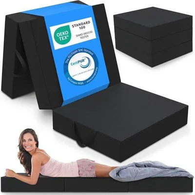 Produktbild von Famanu Faltmatratze 3-teilig - Extra dick 15 cm Schaum, waschbar und tragbar, 90 x 200 cm