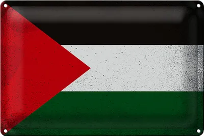 Produktbild von Blechschild Flagge Palästina 18x12cm Flag Palestine Vintage
