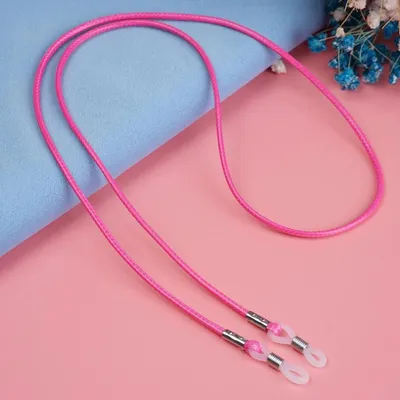 Produktbild von Brillenband - Kette und Halskordel - Baumwolle - Brillen- und Sonnenbrillenhalter für Damen - Leicht am Hals zu tragen - Rosenrot