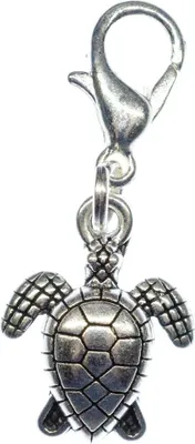 Produktbild von Schildkröte Charm Anhänger Zipper Armband Miniblings Meeresschildkröte Silbern