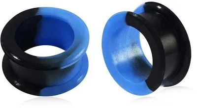 Productafbeelding van Dailygoods- Oorplug - Dubbele Flexibele Oor-expander - Siliconen Tunnel - Oorpiercing - 3 mm/25 mm - Huidvriendelijk/Nikkelvrij