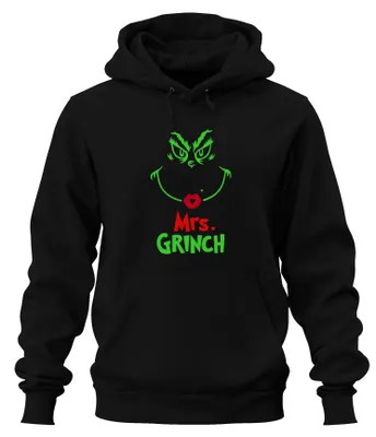 Produktbild von Mrs. GRINCH Weihnachten Lustig Weihnachtsfrau Grinch Hoodie Kapuzenpullover, Schwarz, XXL