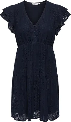 Produktbild von ONLY Kurzes Kleid, Knielang, V-Ausschnitt, Spitzen-Detail Größe: S