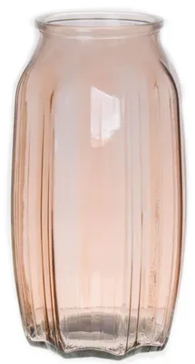 Produktbild von Bellatio Design Blumenvase - taupe/braun - transparentes Glas - 12 x 22 cm - Vase