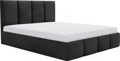 Produktbild von FEDVE Polsterbett Doppelbett Hartlage Schlafzimmer Bett Bettkasten 120x200 cm Schwarz (Magic Velvet 2219)