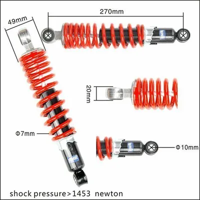 Produktbild von Federbein Stoßdämpfer 270 mm Rot ATV Quad Dirt Pit Bike HMParts