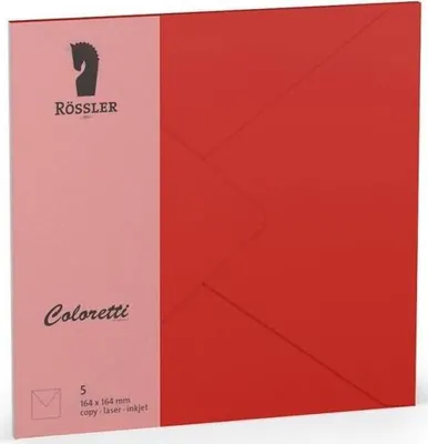 Obrázok produktu pre Veľká štvorcová obálka colouretti 5 ks červená
