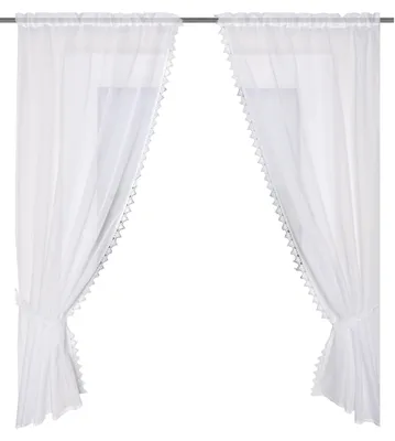 Raffgarnitur Batist, Weiß, 125x75 cm, 2 Stück