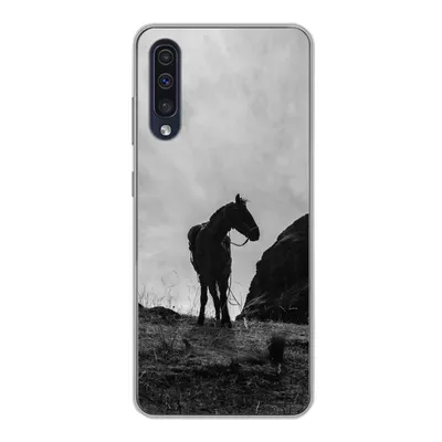Produktbild von MuchoWow® Handyhülle Schutzhülle Hülle für Samsung Galaxy A30s Pferd - Wolken - Wiese Silikon Softcase Handy Hülle - Karteninhaber