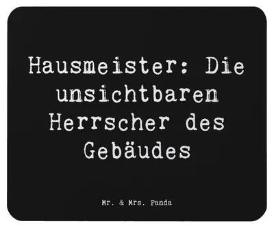 Produktbild von Mr. & Mrs. Panda Mousepad Spruch Hausmeister Macht - Schwarz - Geschenk, Geschenke für Berufstätige, computer, Mouse Pad, Mauspad, Hausmeisteralltag, Hausmeisterstolz