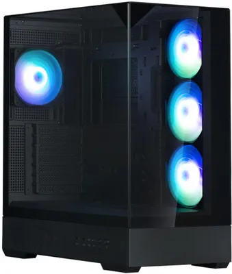 Produktbild von Zalman P40 Prism Plus Black, Midi Tower, PC, Schwarz, ATX, micro ATX, Mini-ITX, Kunststoff, Stahl, Gehärtetes Glas, Multi