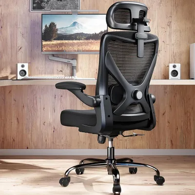 Image de Chaise de bureau ergonomique avec support lombaire réglable et repose-tête, chaise de bureau, chaise de gaming en forme de X, chaise de bureau, chaise de computer, capacité de 150 kg