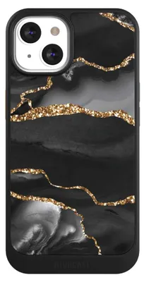 Produktbild von NIVOCASE Hülle für Apple iPhone 13  Handyhülle NIVOcore Case Schwarz Glitzer Look Marmor Muster