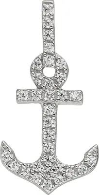 Produktbild von JOBO Anhänger Anker 925 Sterling Silber 32 Zirkonia Silberanhänger Ankeranhänger