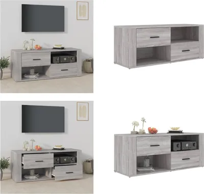 Produktbild von vidaXL TV Schrank Grau Sonoma 100x35x40 cm Holzwerkstoff - TV-Schrank - TV-Schränke - TV-Ständer - TV-Möbel
