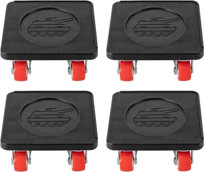 Produktbild von Möbeltransportroller-Set mit Möbelheber und 4 um 360° drehbaren Möbelrollen, rutschfesten PVC-Möbelgleitern und einer Tragfähigkeit bis 400kg für schwere Möbel und Haushaltsgeräte