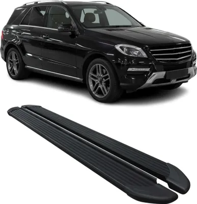 Image de Marchepieds Latéraux pour Mercedes Classe M W166 2011-2019 Noir Aluminium 2Pcs