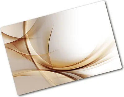 Produktbild von Tulup Glas Herdabdeckplatte - 80x52 cm - Glaskeramikkochfeld-Abdeckung Spritzschutz Glasabdeckplatte - Einteilig - Kunst: Modern & Klassisch - Abstrakte Wellen - Beige