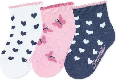 Produktbild von Sterntaler Sneaker-Söckchen 3er-Pack Herzen in Rosa 17/18