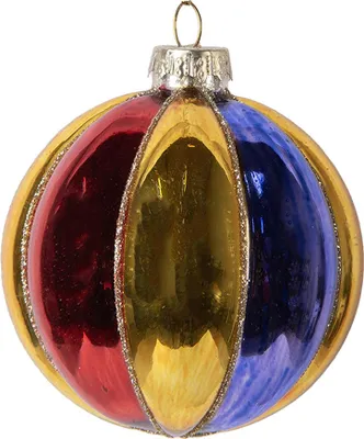 Image de Clayre & Eef Boule de Noël Ø 8x8 cm Multicolore verre